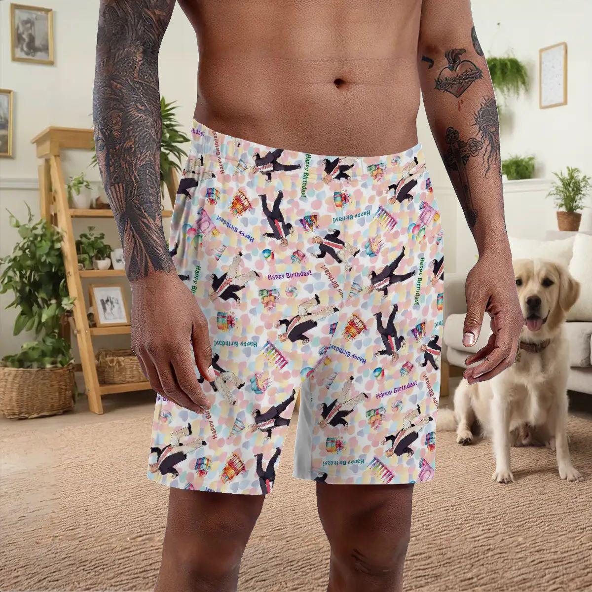 10 Donald Trump Designs, Men’s Polyester, pocketed, pajama Shorts