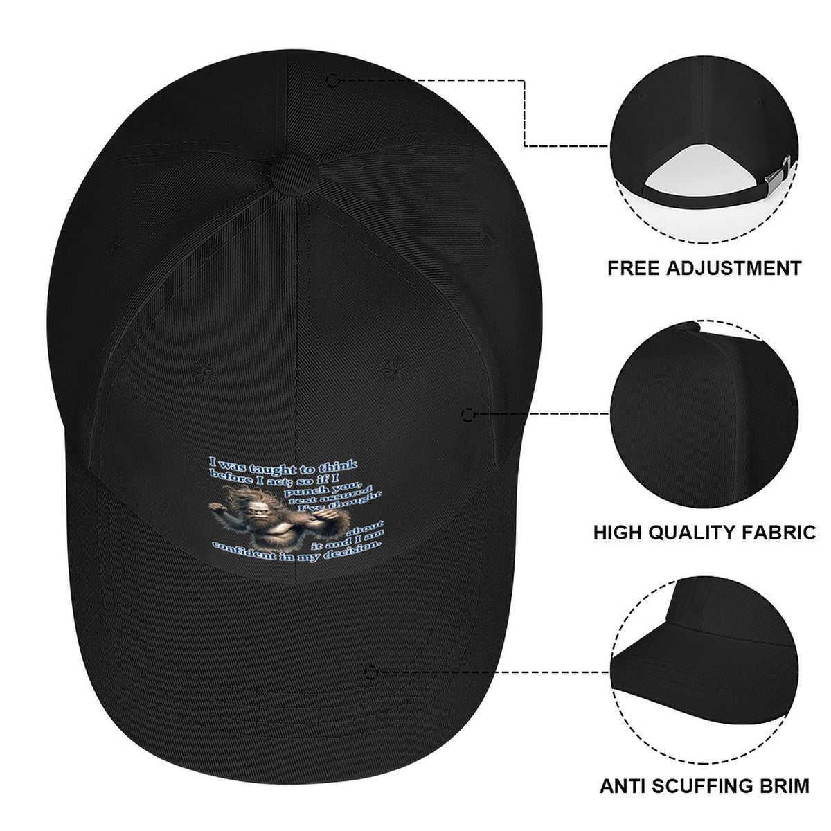 Bigfoot, Sasquatch “I was taught..", Baseball Cap – 8 Colors