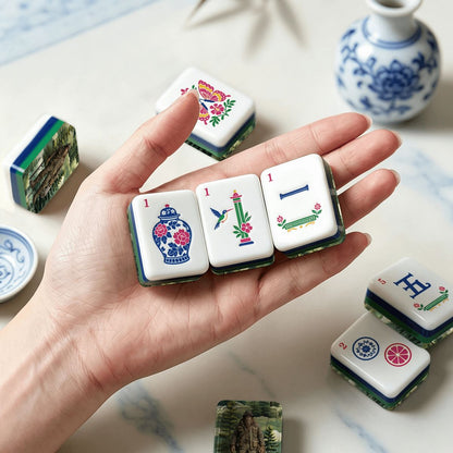 Fishing Sasquatch Chinoiserie Chic American Mahjong Tiles