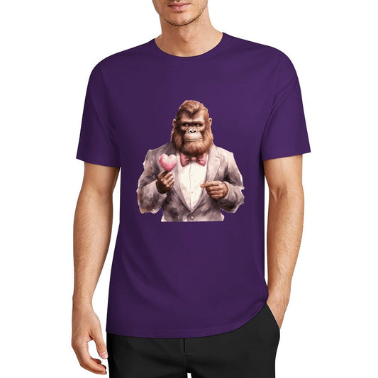 Bigfoot - Sasquatch Valentine Short Sleeve Cotton T-Shirt