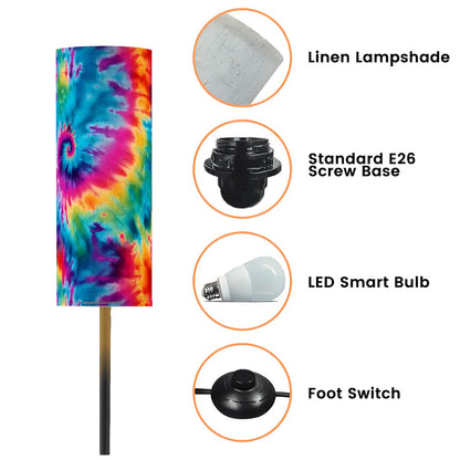 19 Tie Dye Designs, Floor Lamp Modern Standing Lamp (Made in USA)