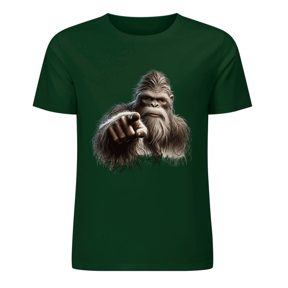 Bigfoot - Sasquatch Pointing Short Sleeve Cotton T-Shirt