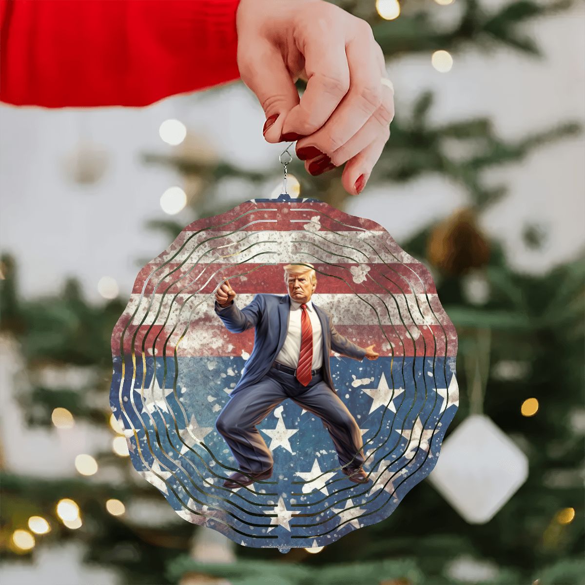 Donald Trump Dance, US Made Hanging Metal 3D Wind Spinner, Ornament - MADE IN USA