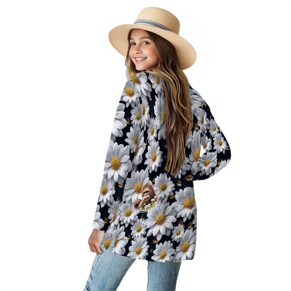 12 Beautiful Flower Designs, Women's Long-Sleeved Cardigan