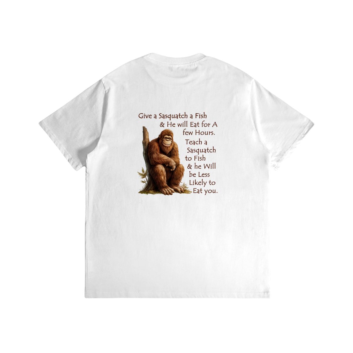Sarcastic Sasquatch Short Sleeve 100% Cotton T-shirt- Double Sided