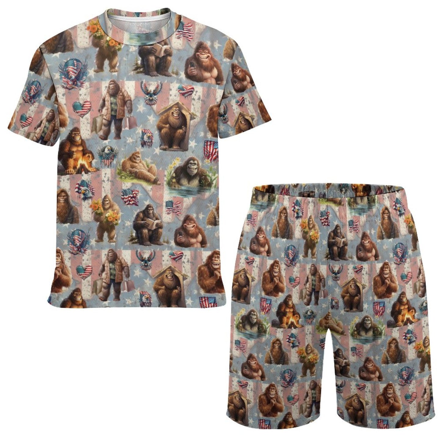 20 Bigfoot, Sasquatch Designs, Children's T-shirt & Shorts Set