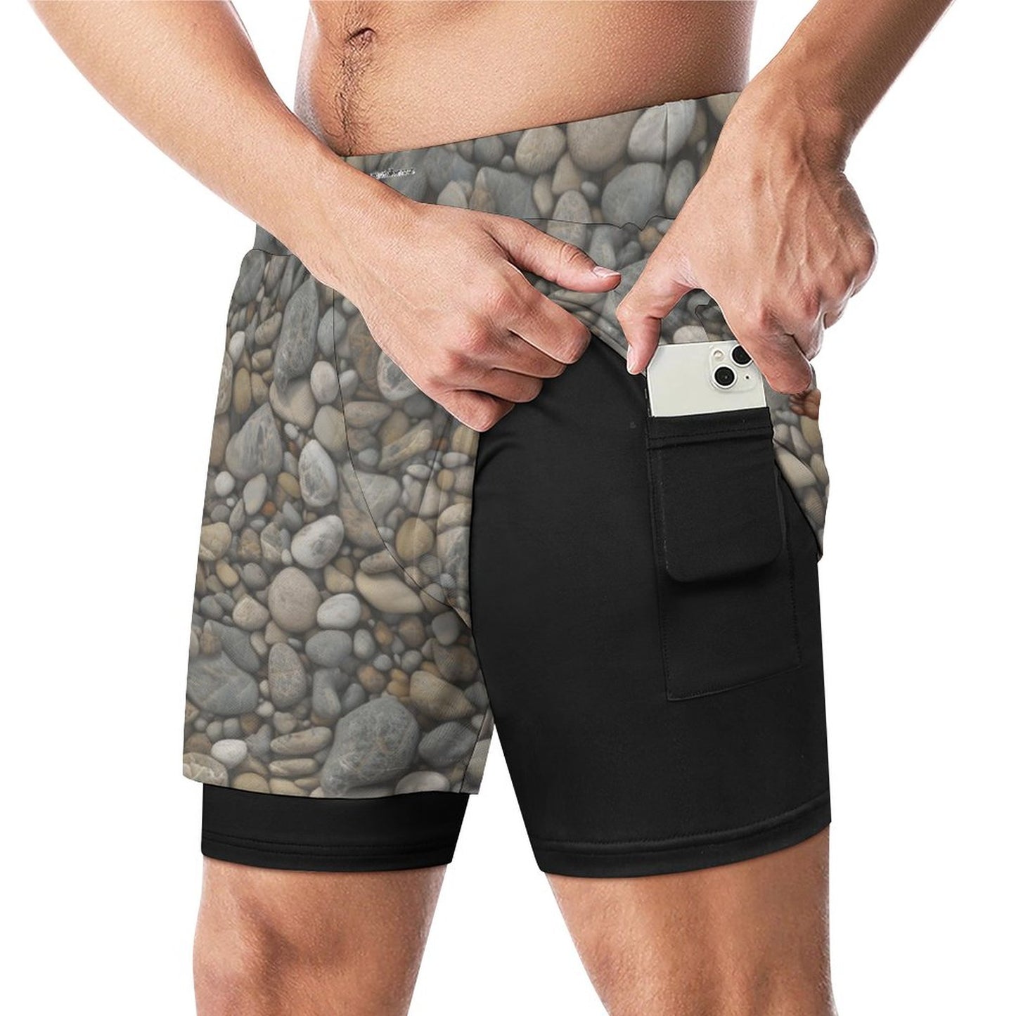 Sasquatch Kiss, Men Beach Shorts / Swim trunks with 4 Pockets
