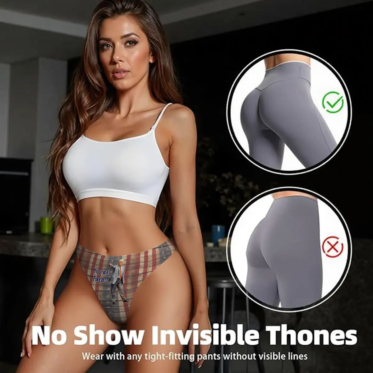 Women’s Polyester Thong, Panties, Underwear - Donald Trump Dancing