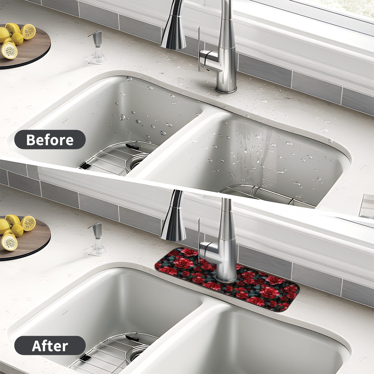 10 Flower Designs, Faucet Mat