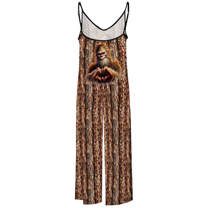Bigfoot / Sasquatch Heart Hands, Casual Jumpsuits for Women