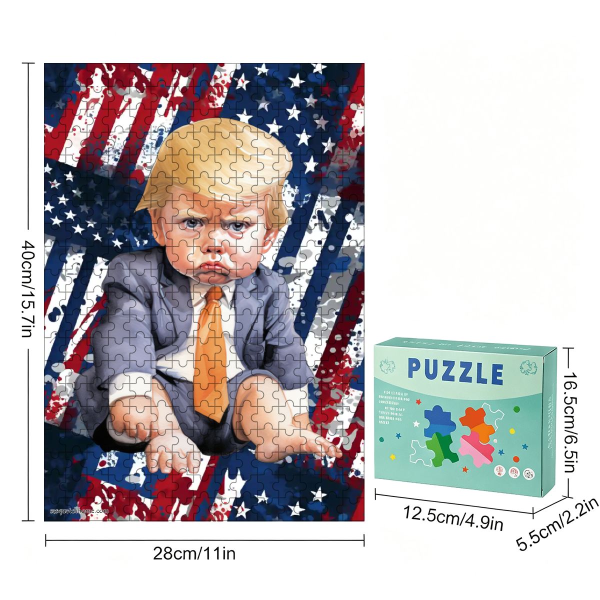 Baby Donald Trump 300pcs Wooden Vertical Jigsaw Puzzle