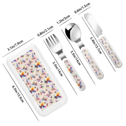 6 Fairy Design, Kids Cutlery Set Straight Handle