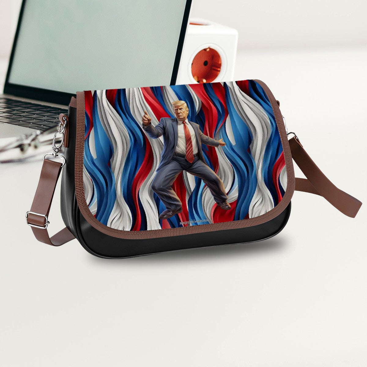 Donald Trump Dancing, Leather Shoulder Bag / Purse