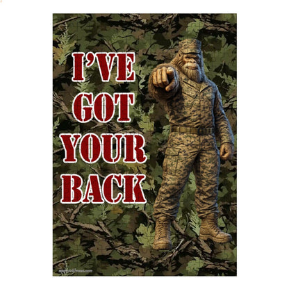 Army Sasquatch "I got your back" 300pcs Wooden Vertical Jigsaw Puzzle