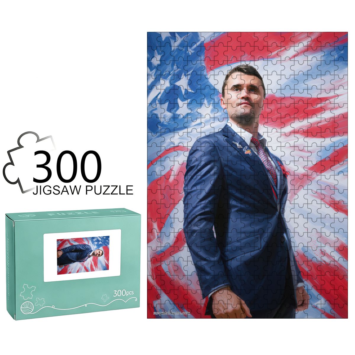 Charlie Kirk 300pcs Wooden Vertical Jigsaw Puzzle