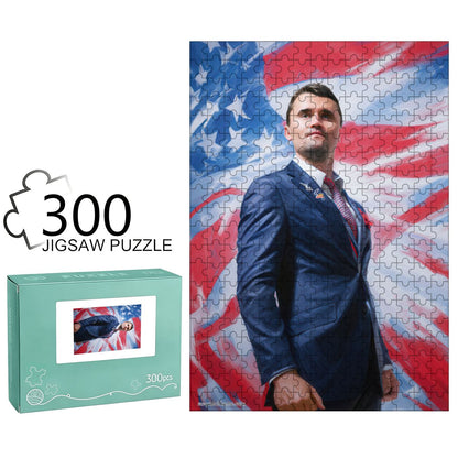 Charlie Kirk 300pcs Wooden Vertical Jigsaw Puzzle