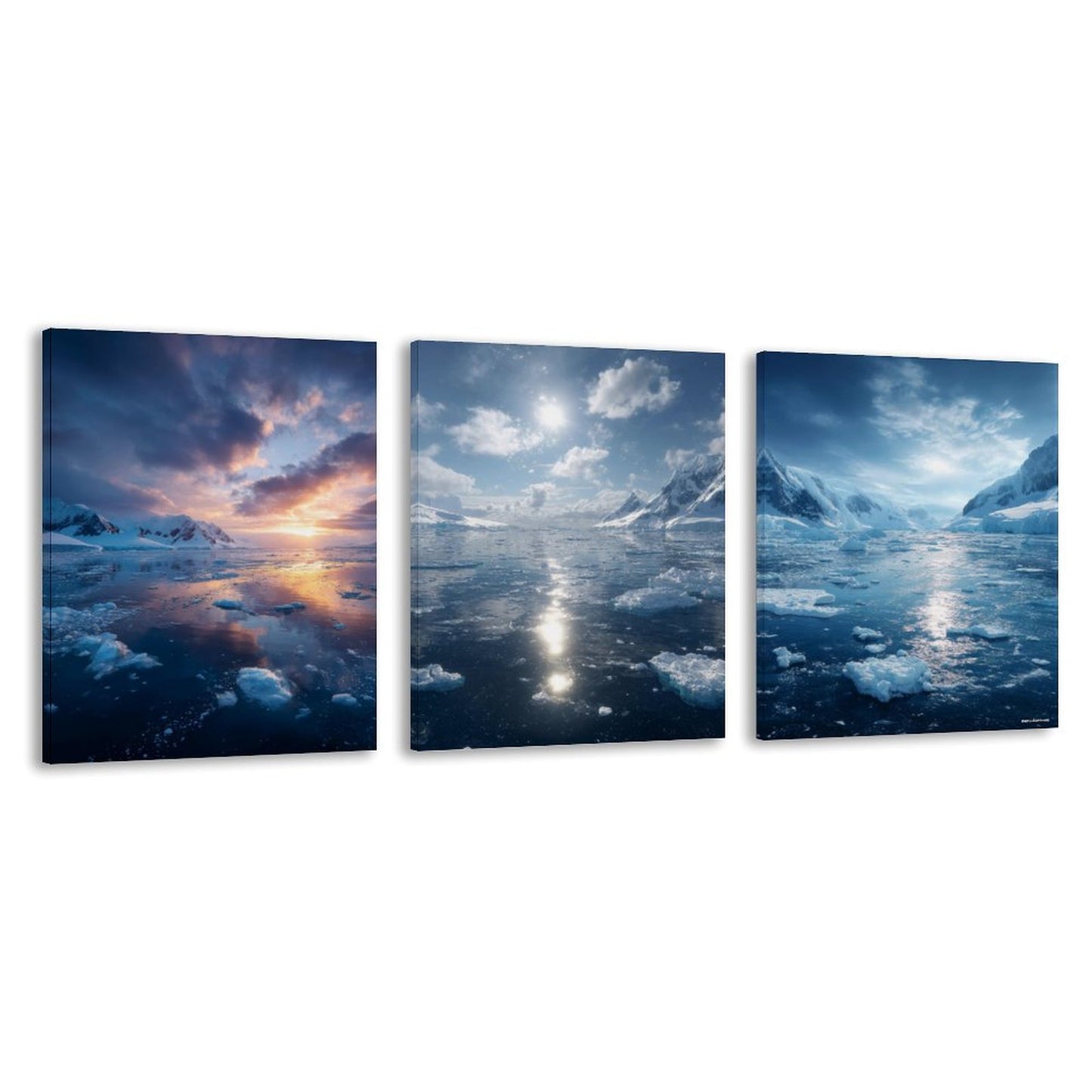 Arctic Beauty Canvas Wall Art - 12”x 16” or 18”x24” (x 3) - Made In USA