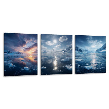 Arctic Beauty Canvas Wall Art - 12”x 16” or 18”x24” (x 3) - Made In USA