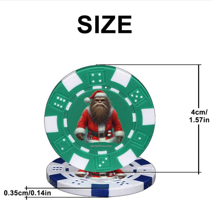 Sasquatch Santa 10 Piece Poker Chips Set