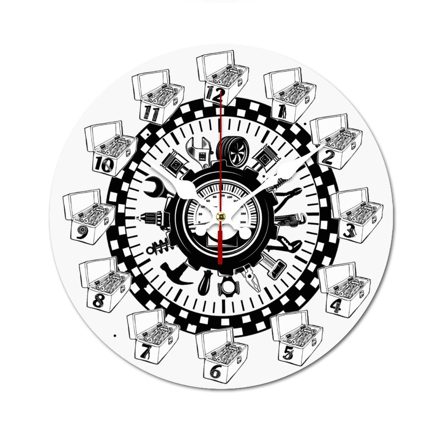 Mechanic's Wooden Wall Clock- Made in USA