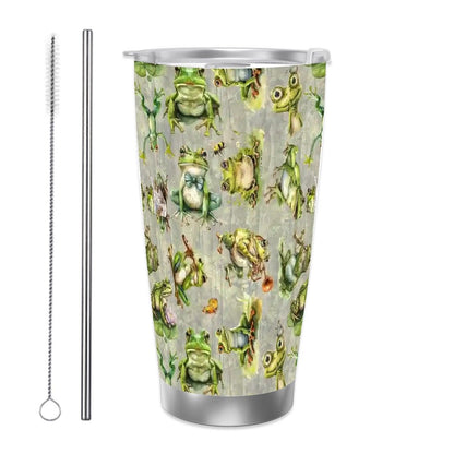 Themed 20 oz Travel Coffee Mug w/ Straw & Brush Options