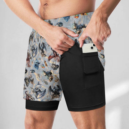 Misc Awesome Design Men Beach Shorts with 4 Pockets