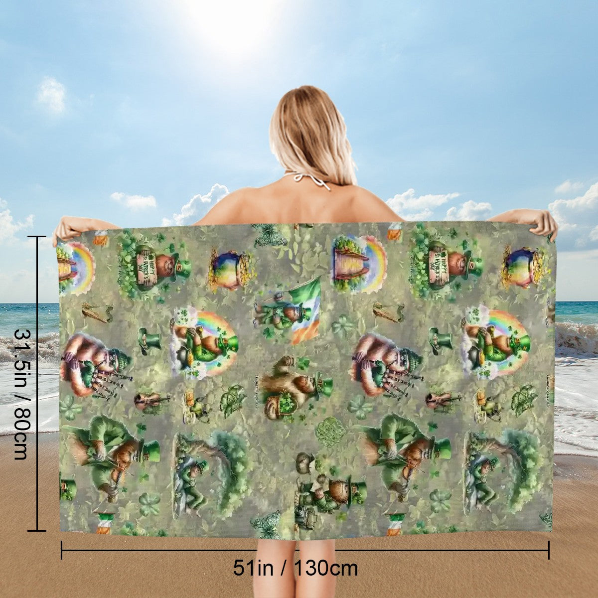 52” x 32” Microfiber Absorbent Bath Towels, 20 Sasquatch, Bigfoot Design