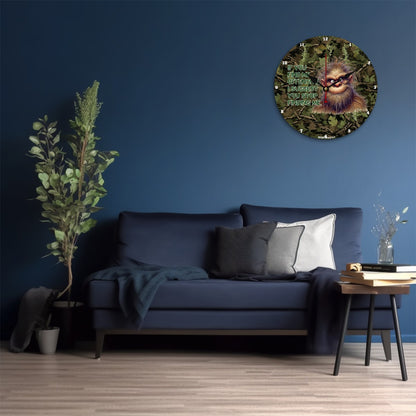 Bigfoot Sasquatch "If you find me..", Wooden Wall Clock- Made in USA