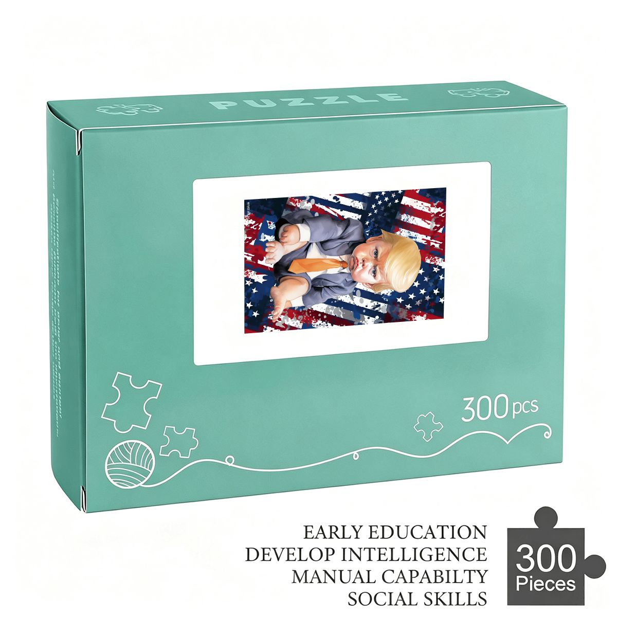 Baby Donald Trump 300pcs Wooden Vertical Jigsaw Puzzle