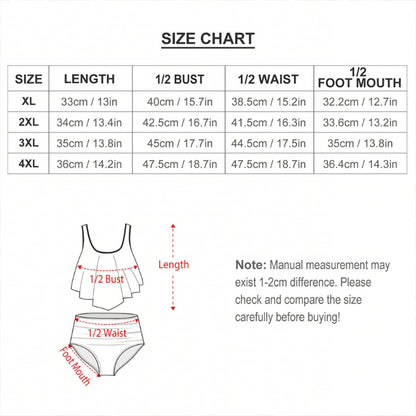American Flag, Plus Size Women Bikini Flowy Ruffle Top
