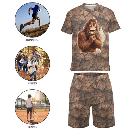 Excited Ssaquatch, Bigfoot, T-shirt Shorts Set