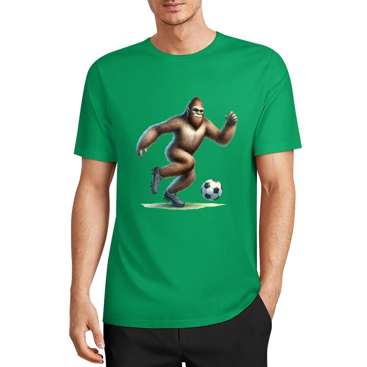 Bigfoot - Sasquatch Soccer (football) Short Sleeve Cotton T-Shirt