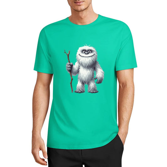 Bigfoot - Sasquatch Yeti Stick Short Sleeve Cotton T-Shirt