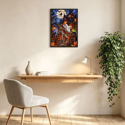 Bigfoot Halloween 300pcs Wooden Vertical Jigsaw Puzzle