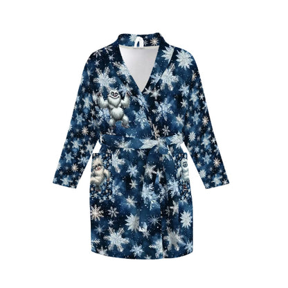 Cute Yeti Themed Women’s Bath Robe 33.5” Long