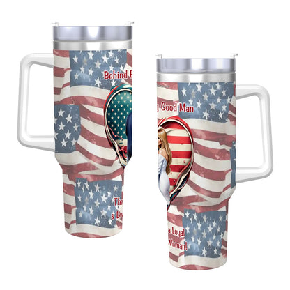 Trump "Love" Themed 40 oz Travel Coffee Mug with a Straw