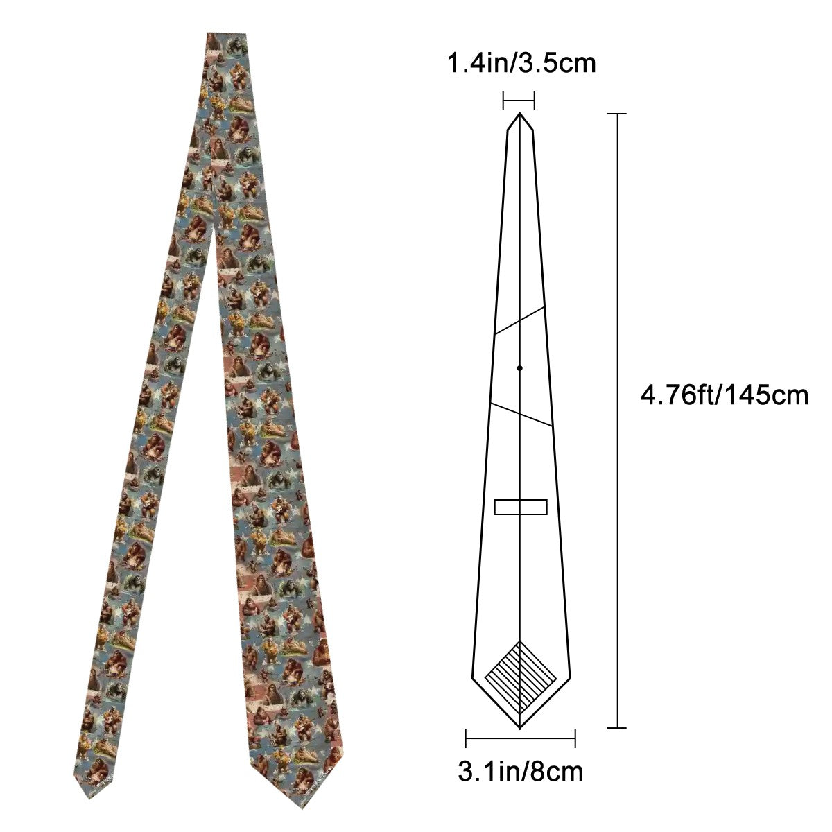 Silky Sasquatch Dapper Neck Ties -  Patriotic Maga Dapper Tie 19 Designs!