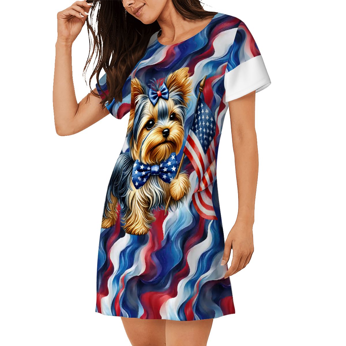 Patriot Puppy, Women’s Loose Fit Short Sleeve Night Gown