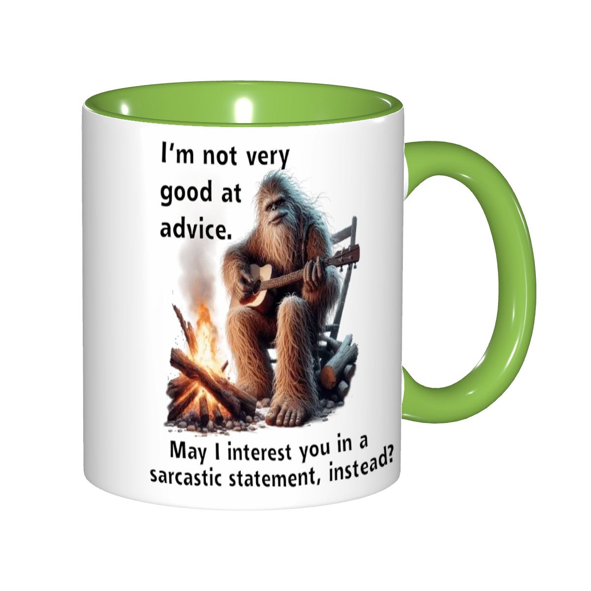 Sarcastic Sasquatch, “ I’m not good at advice” 11.2 Oz Ceramic Coffee Mug