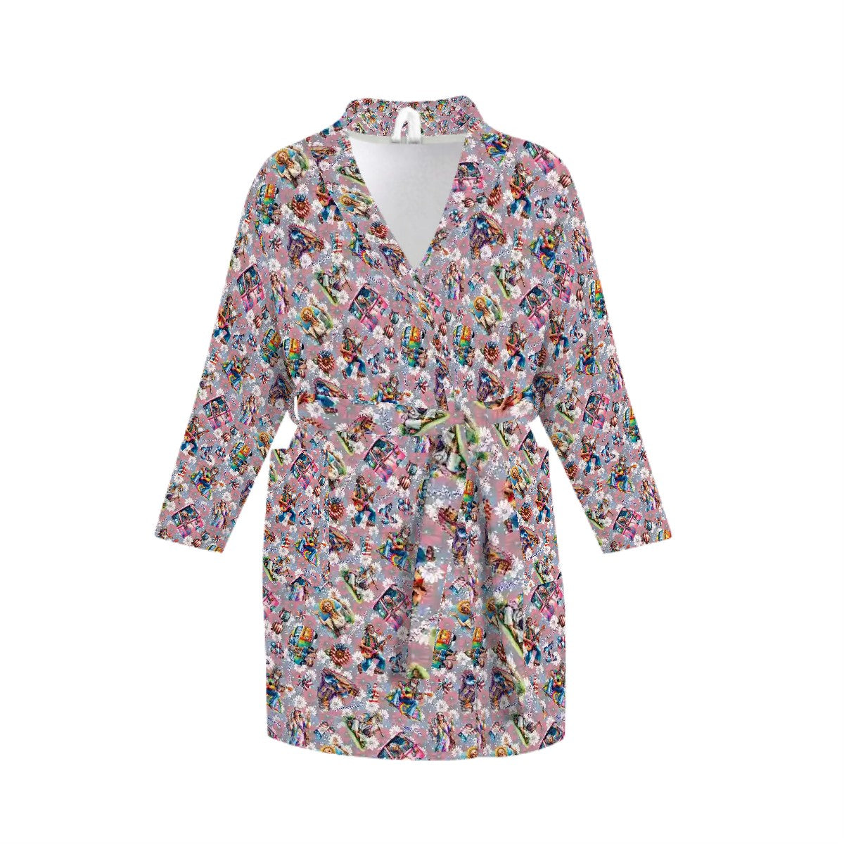 8 Patriot Designs / Animals, Women’s Bath Robe 33.5” Long