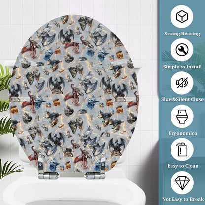 Dragon On Red, Universal Toilet Seat, Dragon toilet seat / Cover