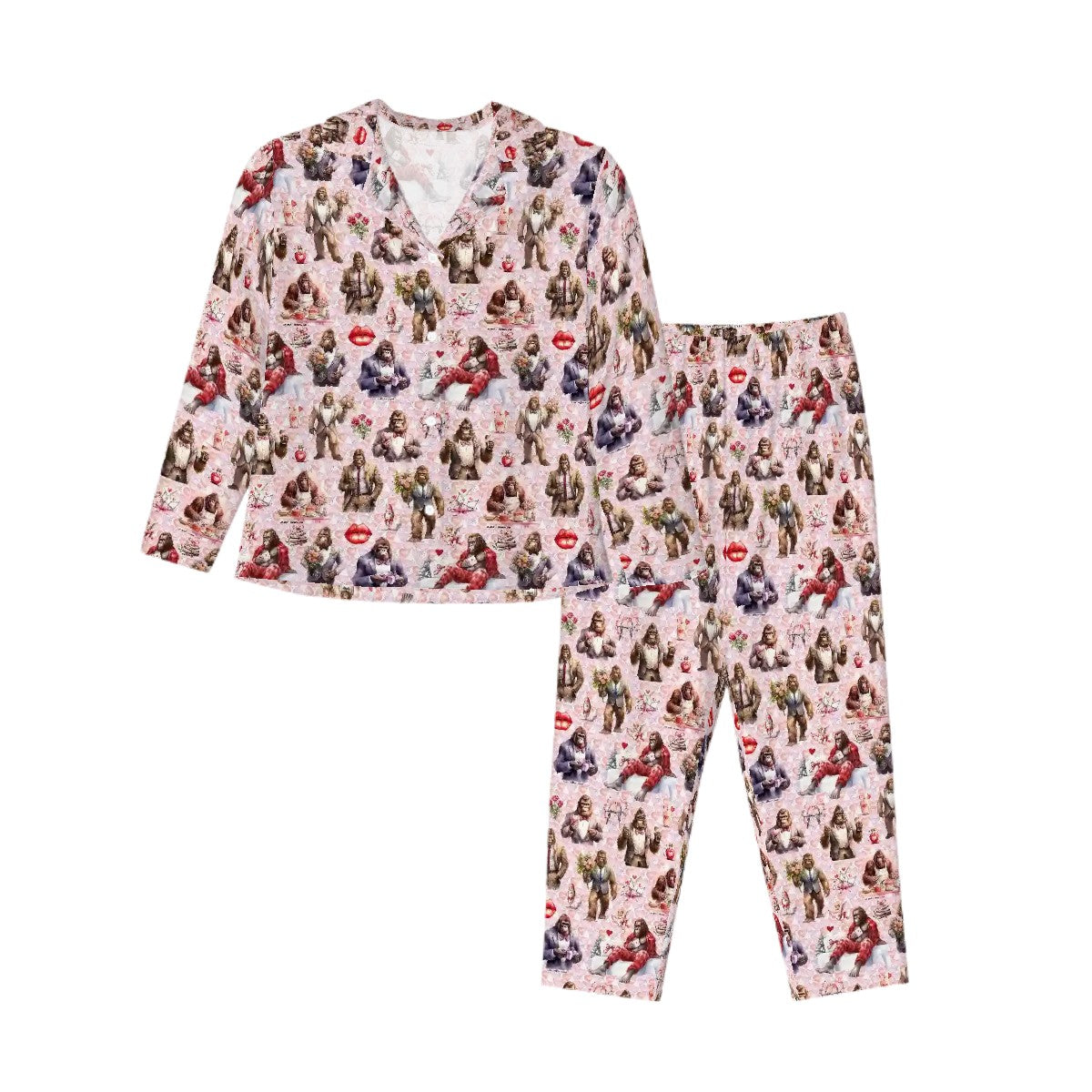Bigfoot / Sasquatch Themed Women’s Long Sleeved Pajama Set
