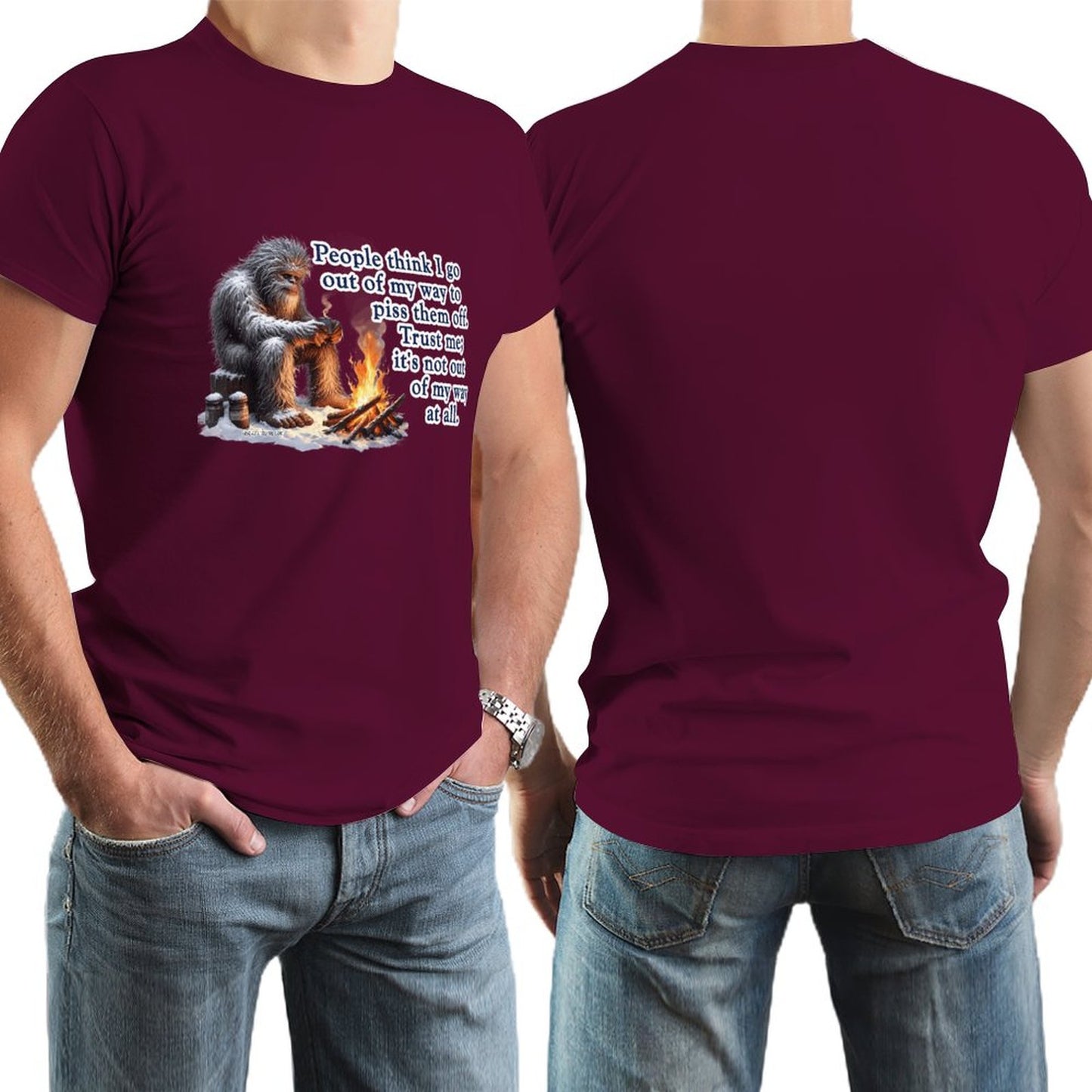 "People Say I go out of my way", Bigfooot, Sasquatch - Short Sleeve Tshirt Men