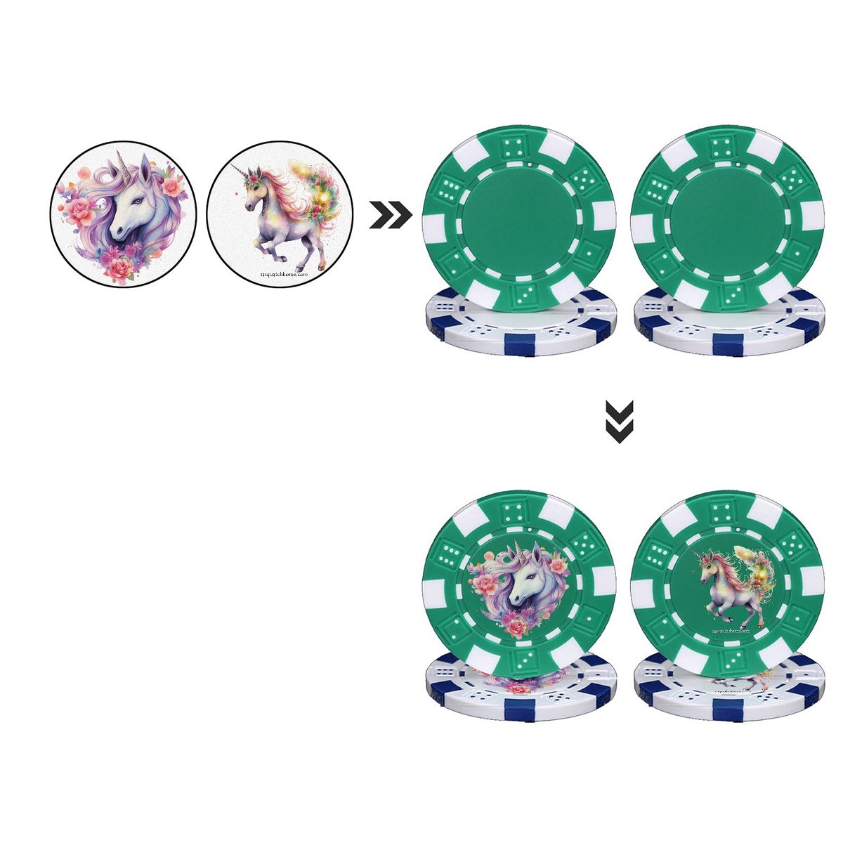Unicorn 10 Piece Poker Chips Set