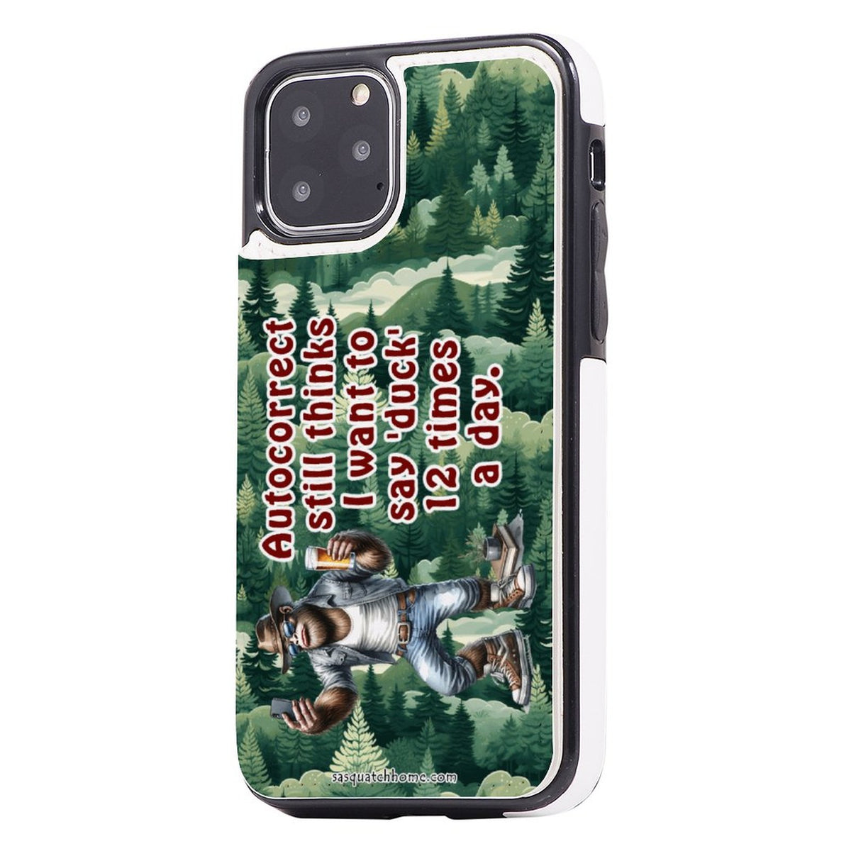 iPhone 11 Pro Bigfoot, Sasquatch Cell Phone Flip Wallet Case - "Autocorrect..."