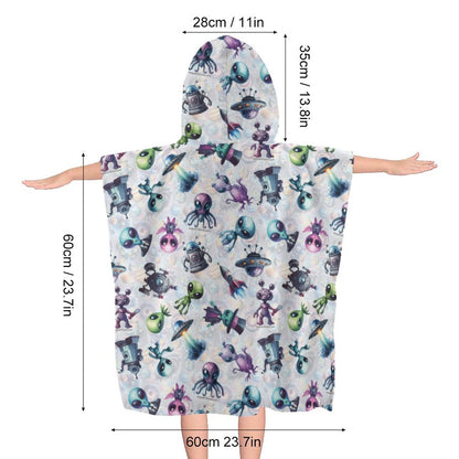 Aliens - Hooded Terry Cloth Pullover Towel for Kids, Children
