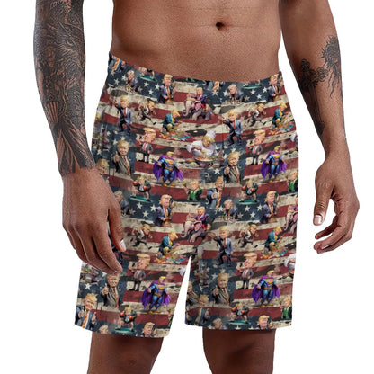 10 Donald Trump Designs, Men’s Polyester, pocketed, pajama Shorts