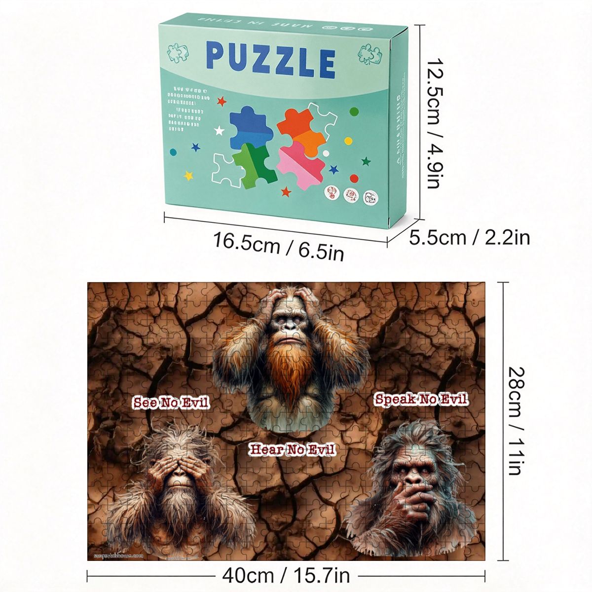 Sasquatch "See no evil...." 300pcs Horizontal Wooden Jigsaw Puzzles
