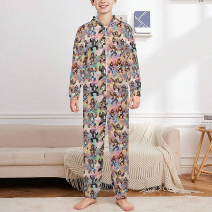10 Sasquatch Designs, Youth Flannel Footless Zip up Pajama Jumpsuit