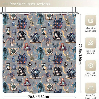 20 Misc Designs, Waterproof Polyester Shower Curtain – Made in the USA – 70.8x70.8”